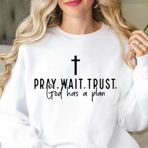 Women's White Christian Graphic Sweater